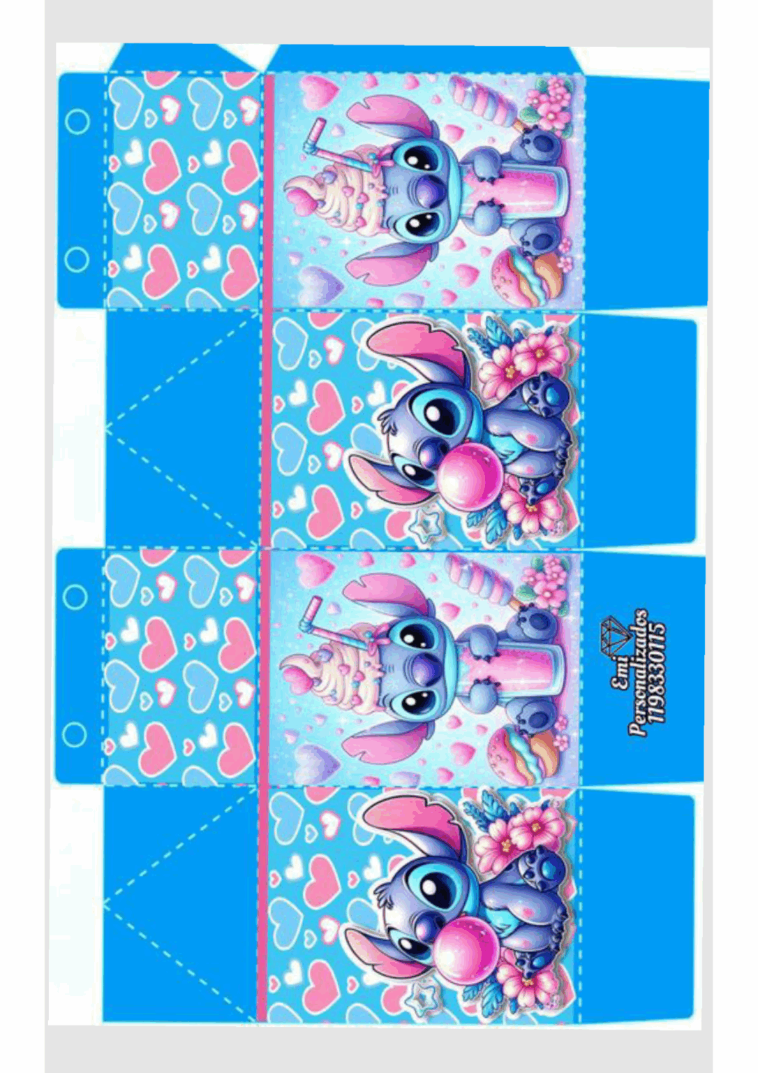 9 caixinha milk Lilo Stitch para imprimir: Moldes