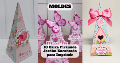 caixa pirâmide jardim encantado para imprimir