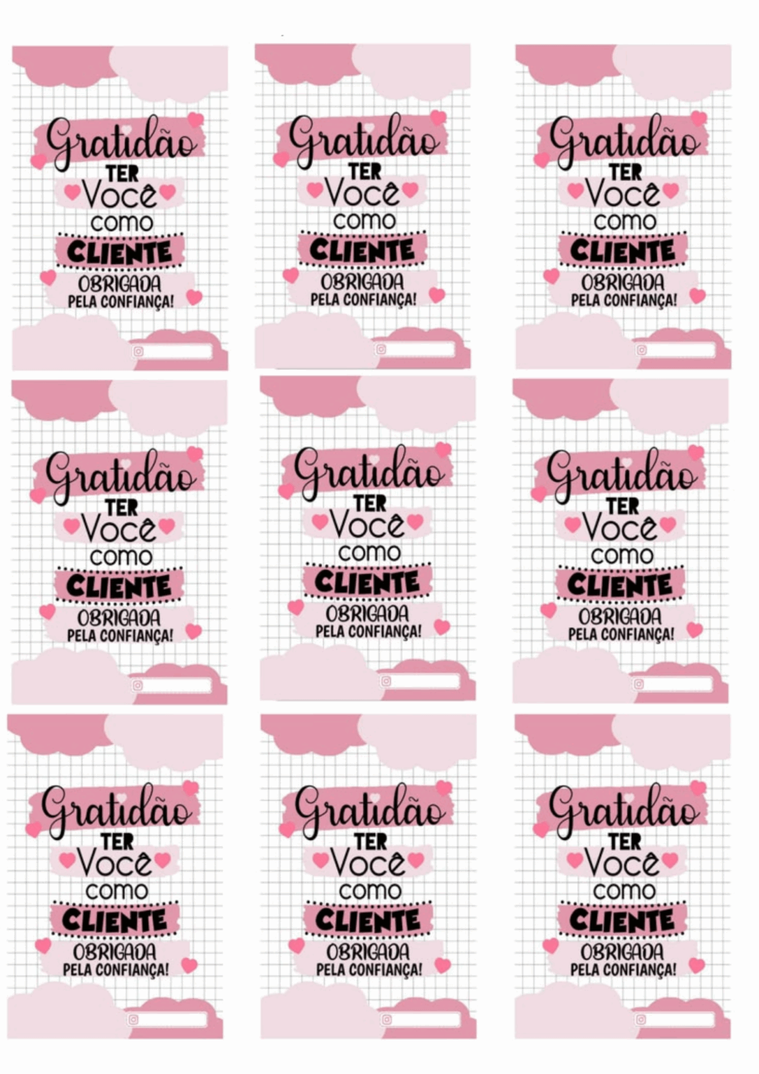 10 tag agradecimento cliente para imprimir: modelos encantadores