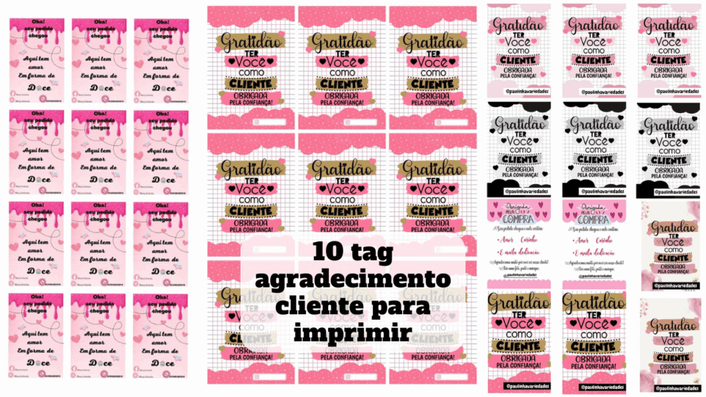 tag agradecimento cliente para imprimir