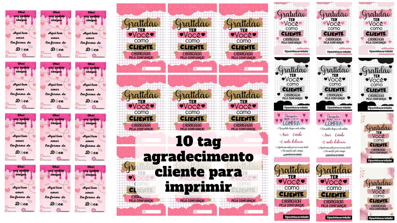 tag agradecimento cliente para imprimir