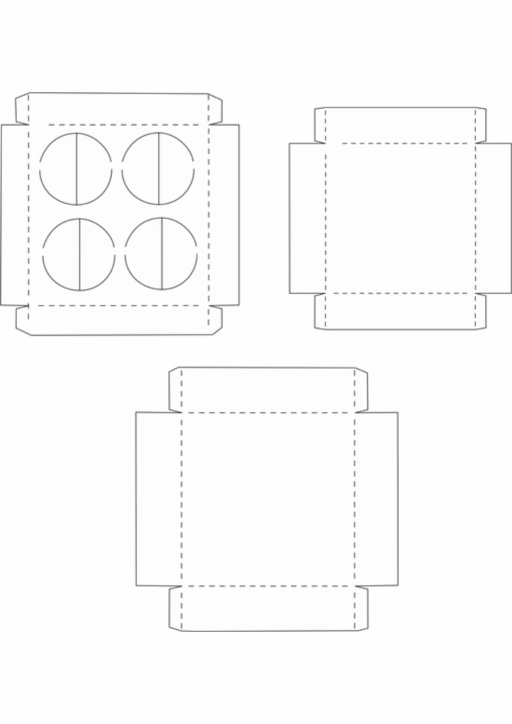 molde caixa para 4 doces para imprimir