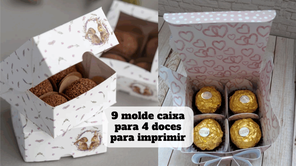 molde caixa para 4 doces para imprimir