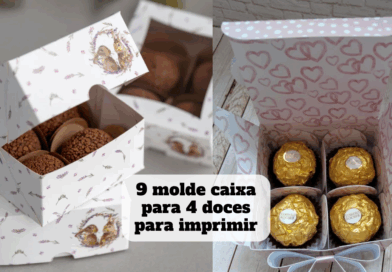 molde caixa para 4 doces para imprimir
