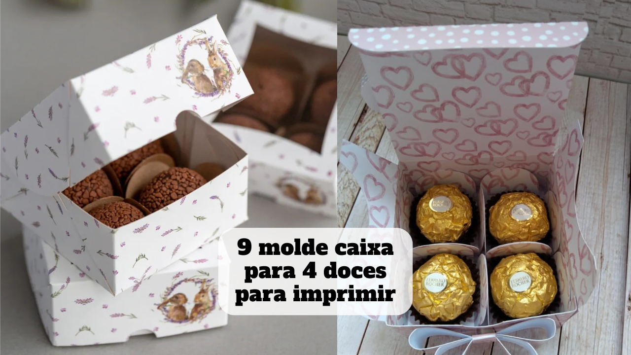 molde caixa para 4 doces para imprimir