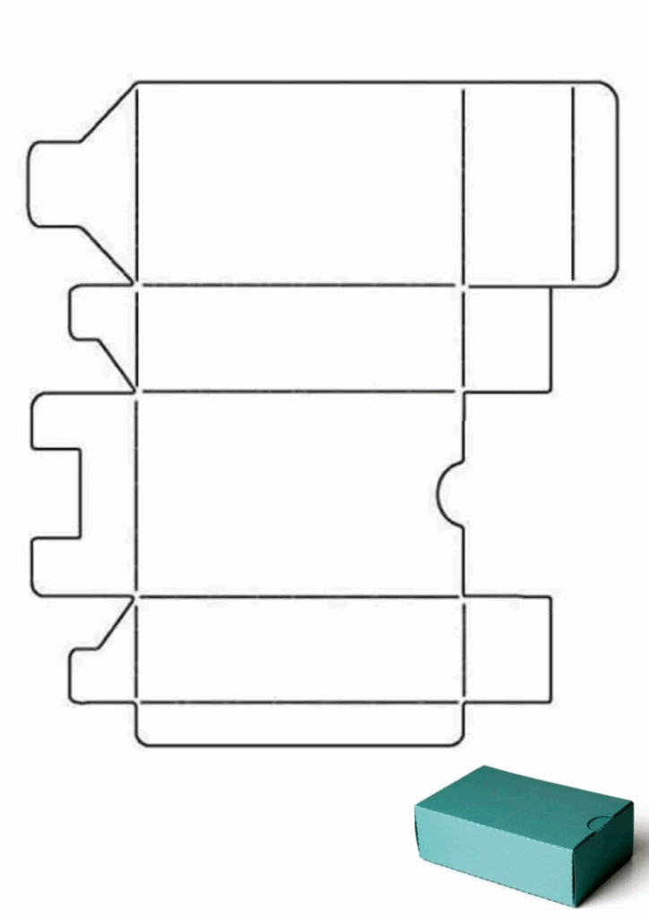 molde de caixa retangular para imprimir