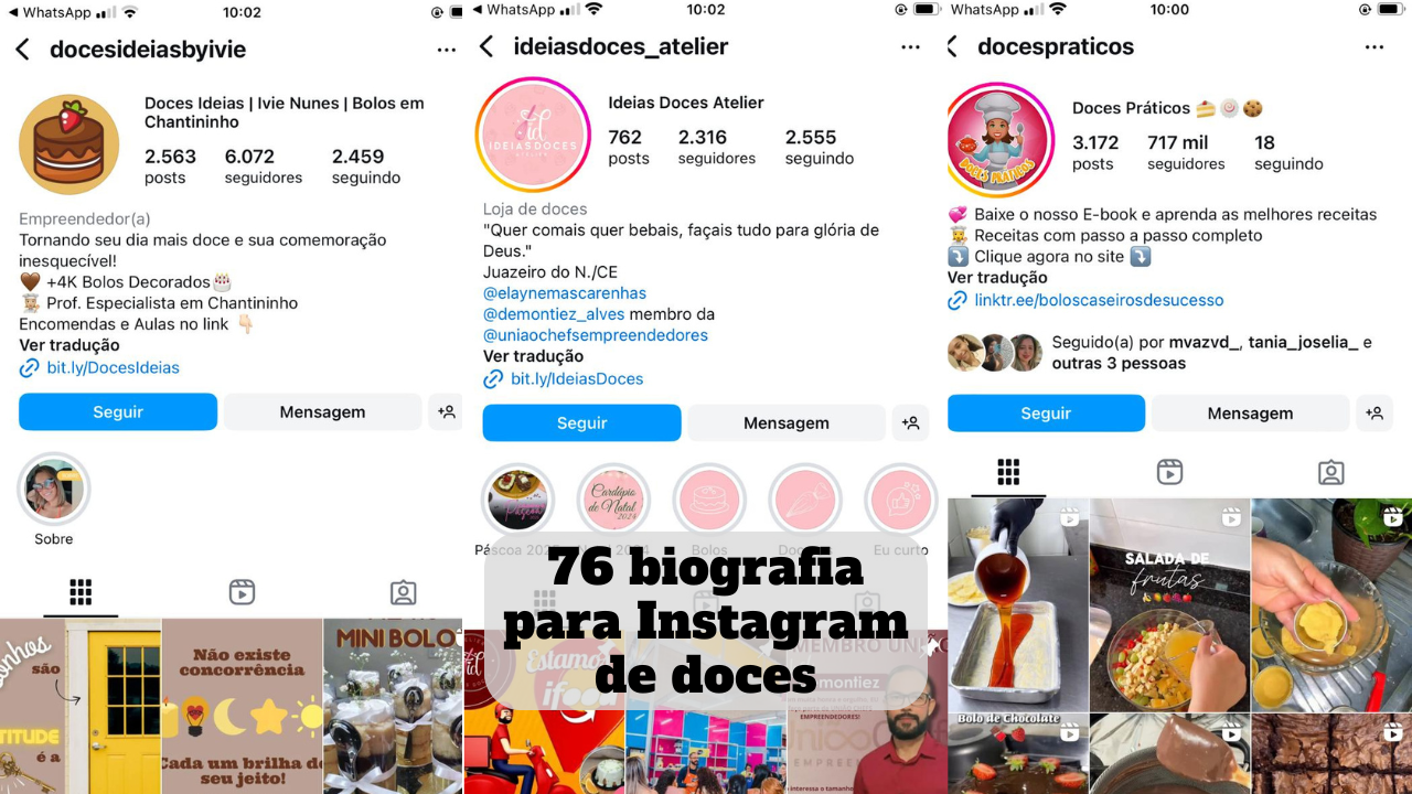 biografia para instagram de doces
