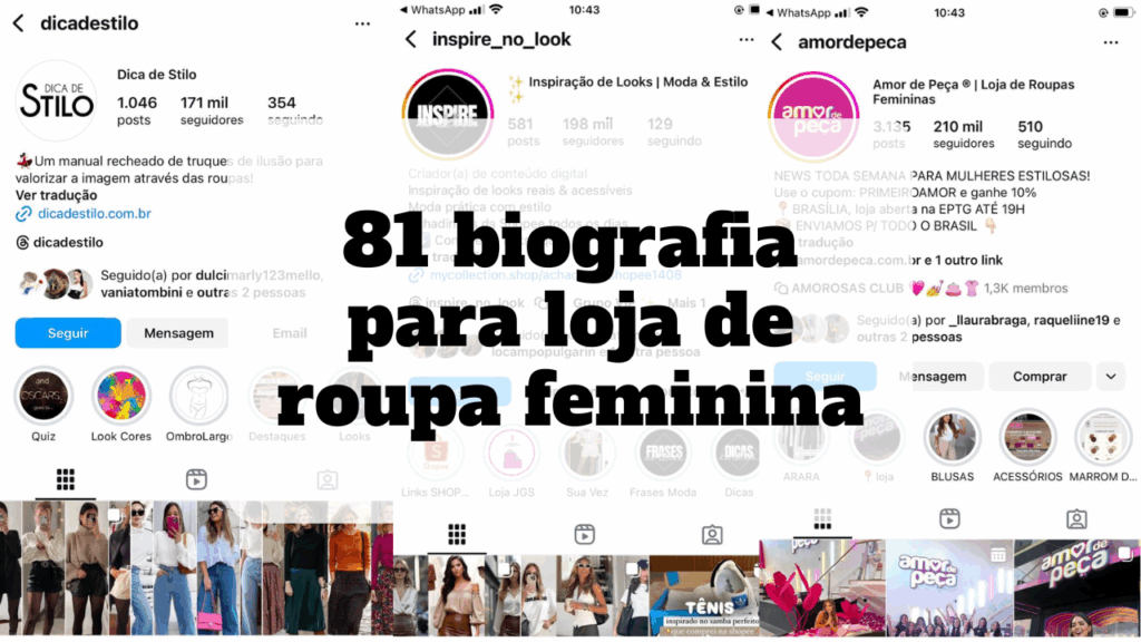 biografia para loja de roupa feminina