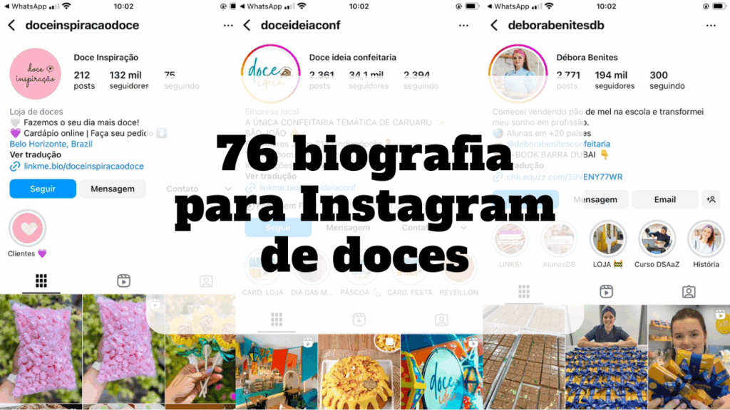 biografia para instagram de doces