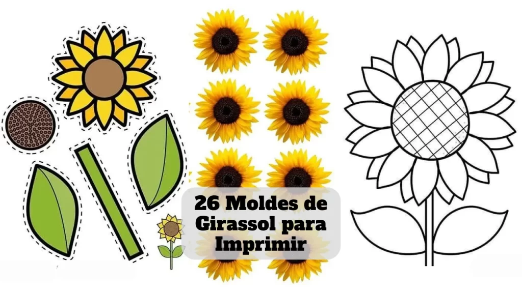 moldes de girassol para imprimir