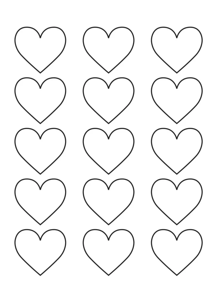 moldes de coração para imprimir