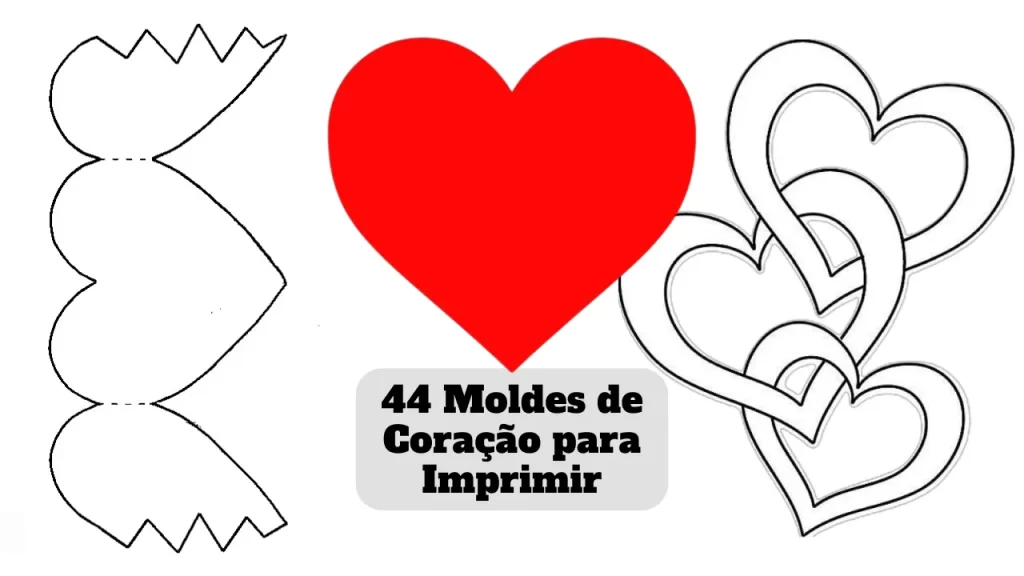 moldes de coração para imprimir