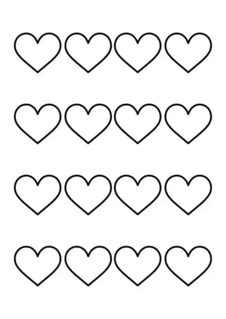 moldes de coração para imprimir