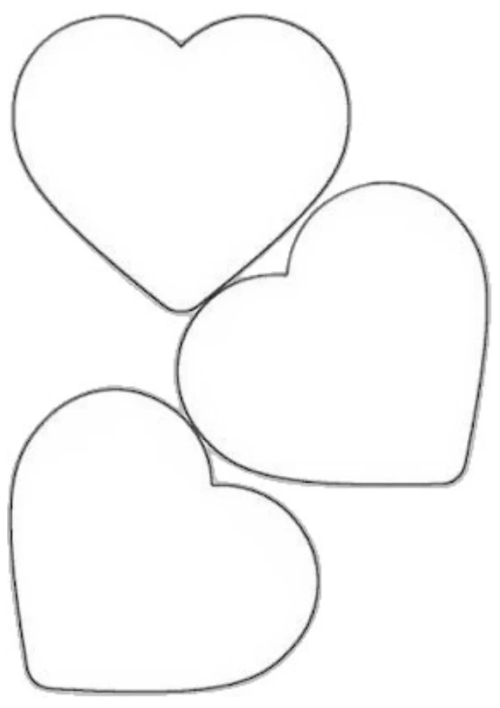 moldes de coração para imprimir