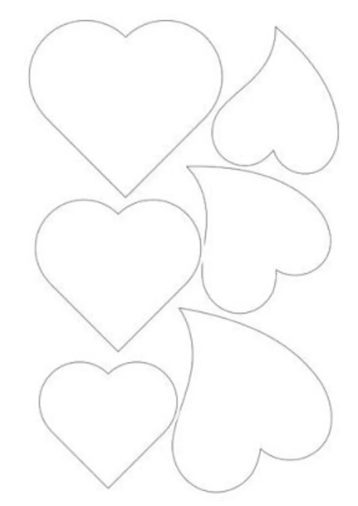 moldes de coração para imprimir