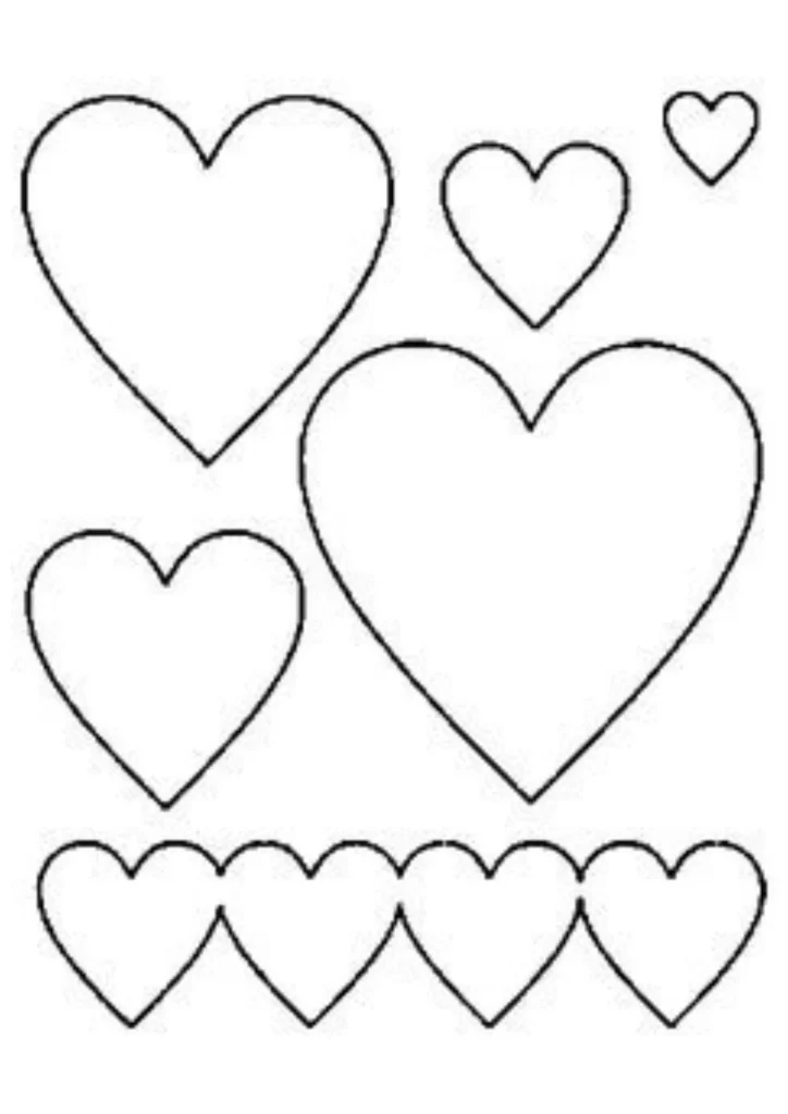 moldes de coração para imprimir