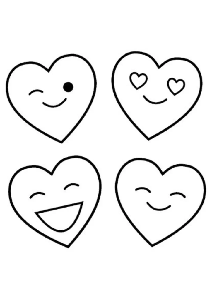 moldes de coração para imprimir