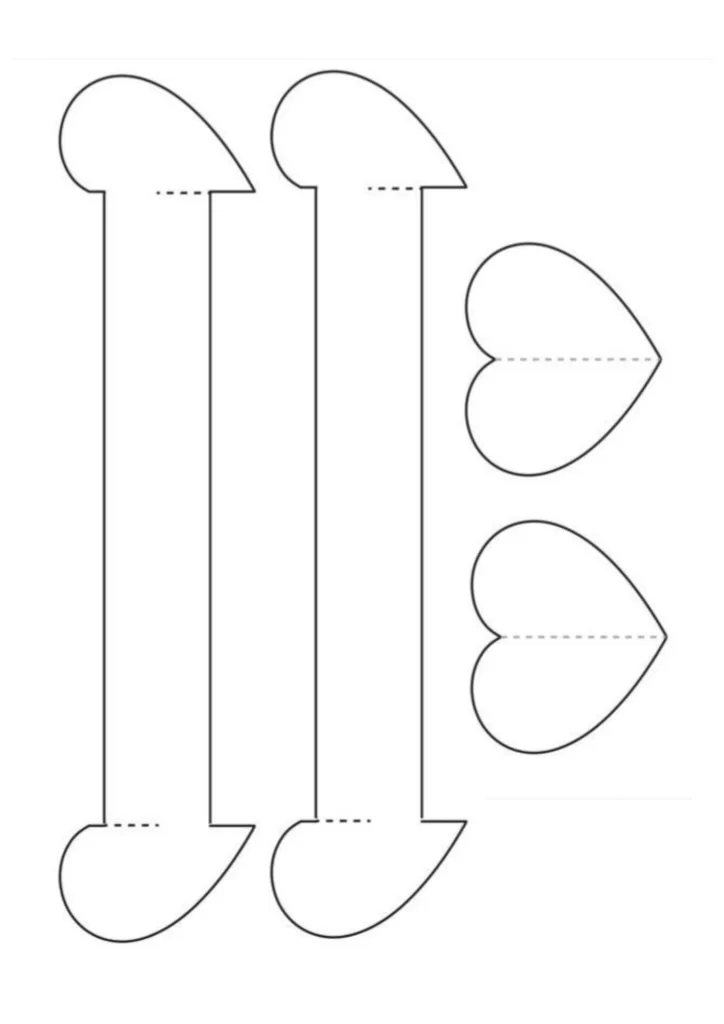 moldes de coração para imprimir