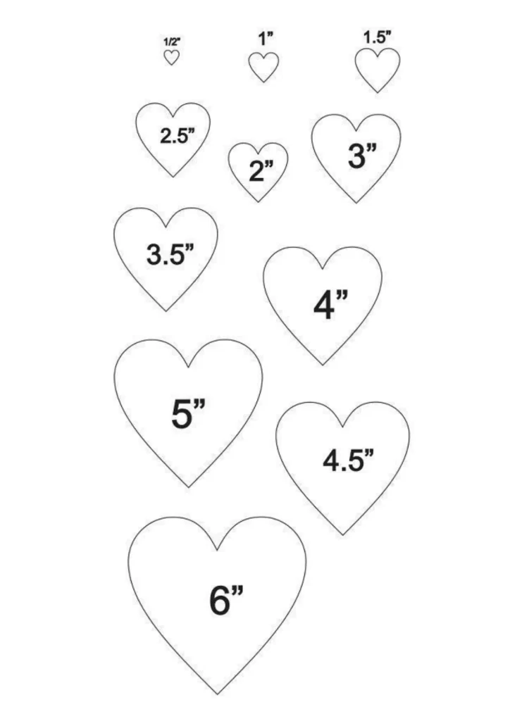 moldes de coração para imprimir
