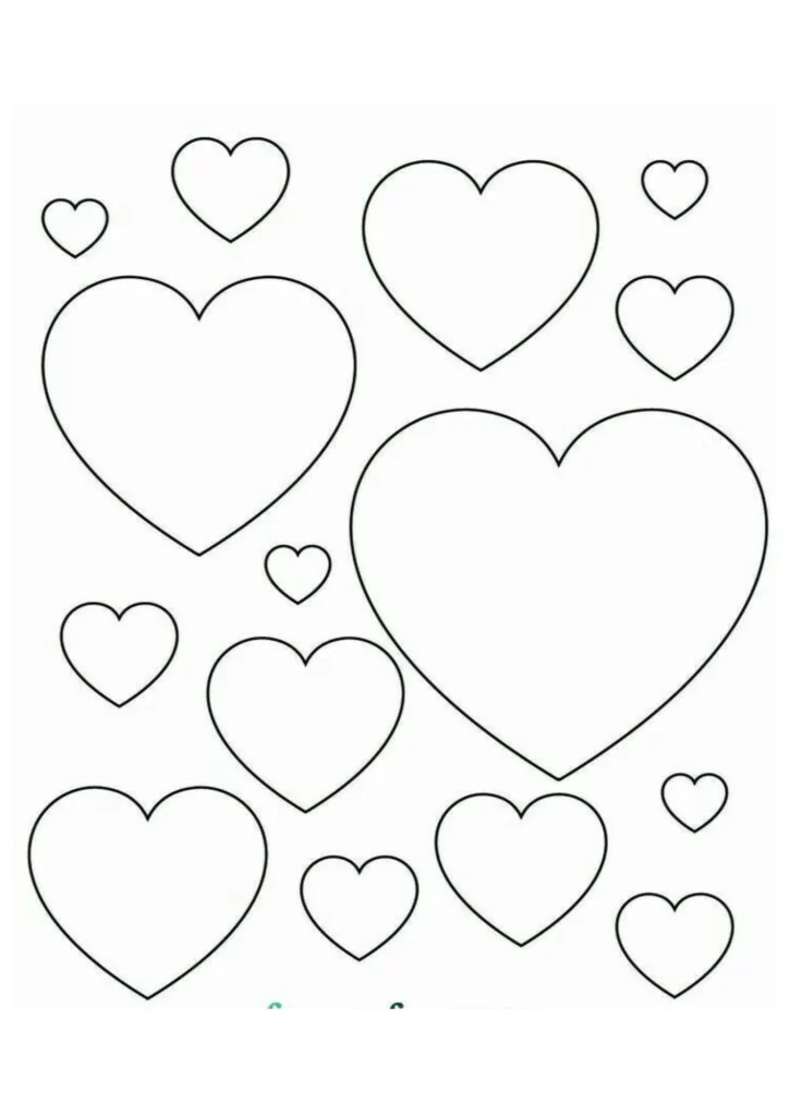 moldes de coração para imprimir