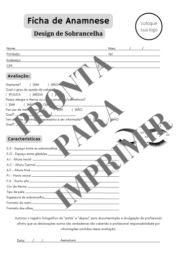 Apostila de Treino Design de Sobrancelhas 2.0